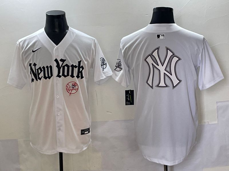 Men 2025 New York Yankees Blank White Five generations Joint Name Nike MLB Jersey style 89